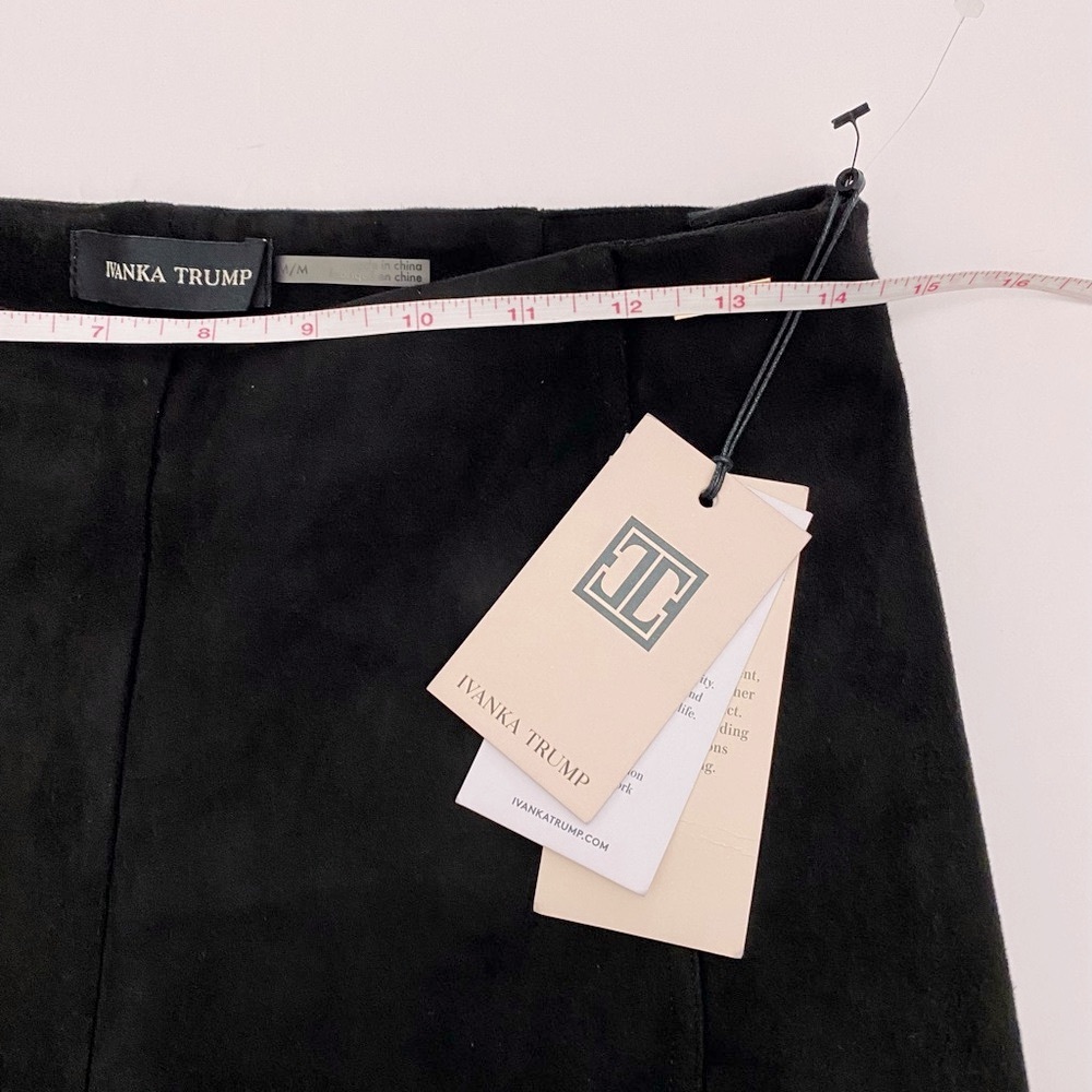 Ivanka Trump Black Dress Pants, Suede Look & Feel, Size Medium